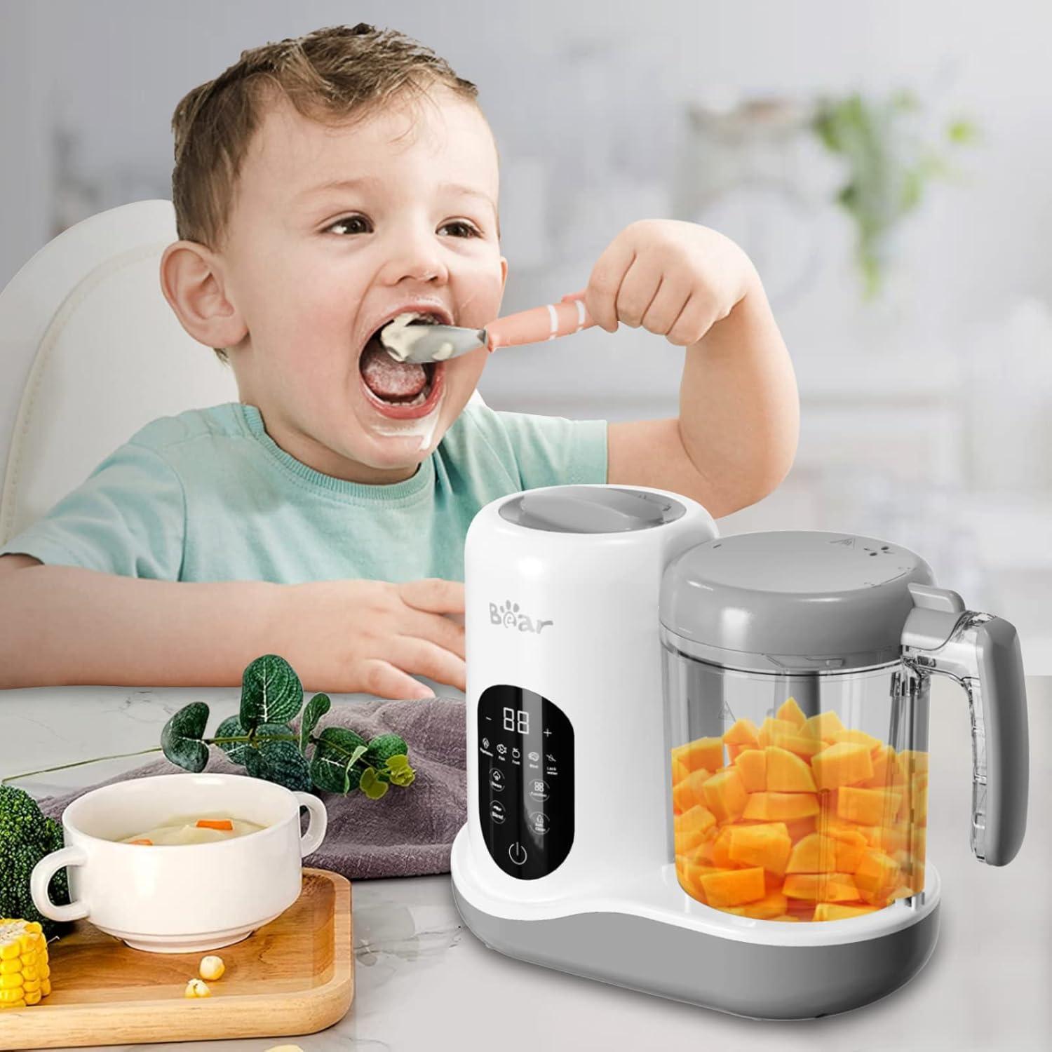 image:imageBEAR 2024 Baby Food Maker One Step Baby Food Processor Steamer Puree Blender Auto Cooking amp Grinding Baby Food Puree Maker with Self Cleans Touch Screen Control White