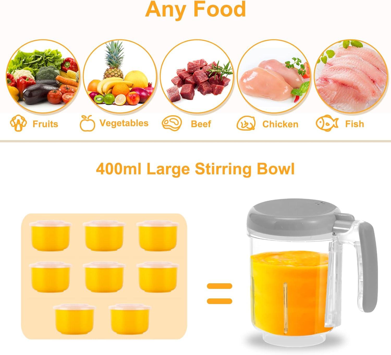 image:imageBEAR 2024 Baby Food Maker One Step Baby Food Processor Steamer Puree Blender Auto Cooking amp Grinding Baby Food Puree Maker with Self Cleans Touch Screen Control White