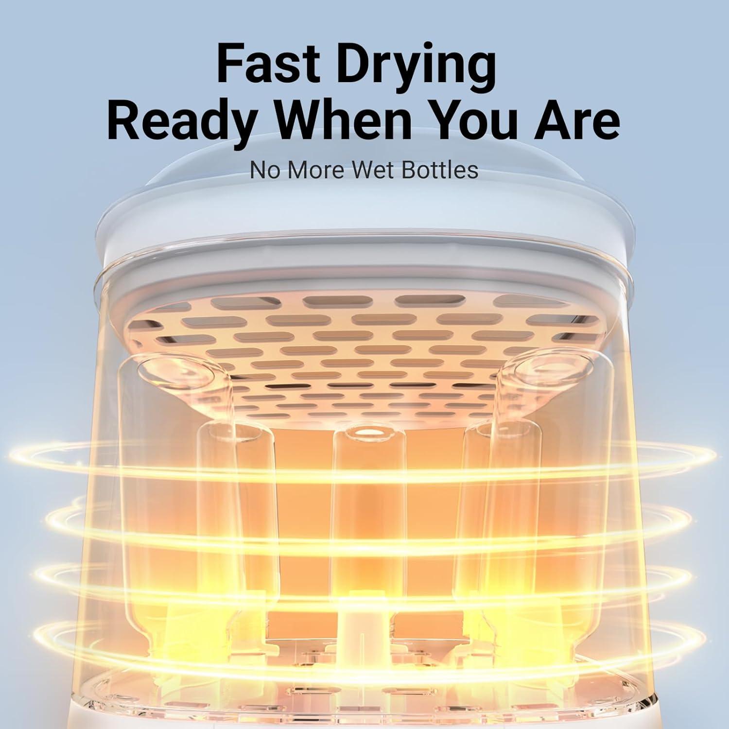image:imageBear Bottle Sterilizer and Dryer 2 Layers Large Electric Steam Baby Bottle Sterilizer Fast Bottle Sanitizer and Dryer for All Bottles amp Accessories TimeSaving Design