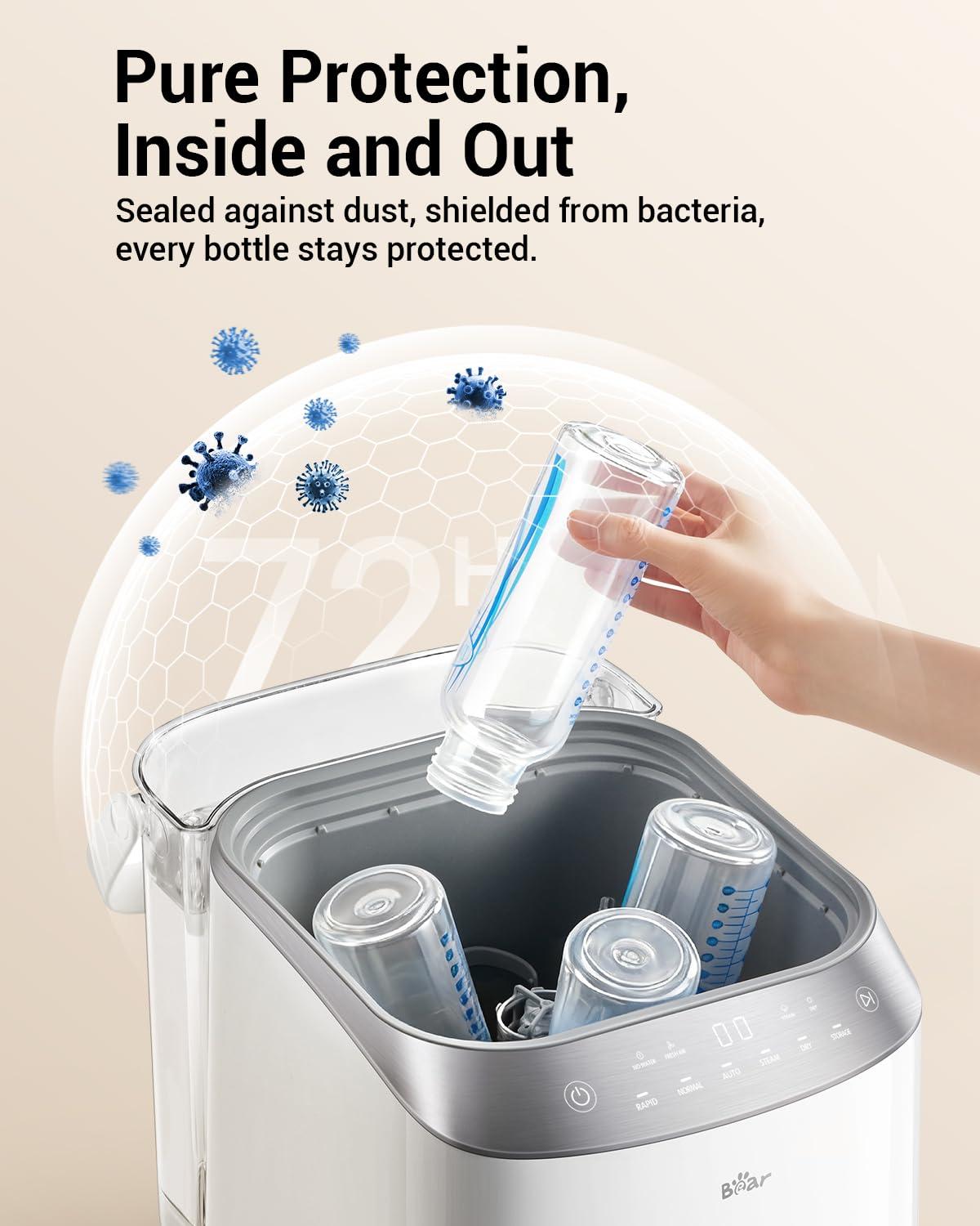 image:imageBear Bottle Washer Pro Baby Bottle Washer and Sterilizer and Dryer All in One Machine for Bottles Pump Parts amp Baby Essentials with 90 Detergent Tablets Effortless TimeSaving