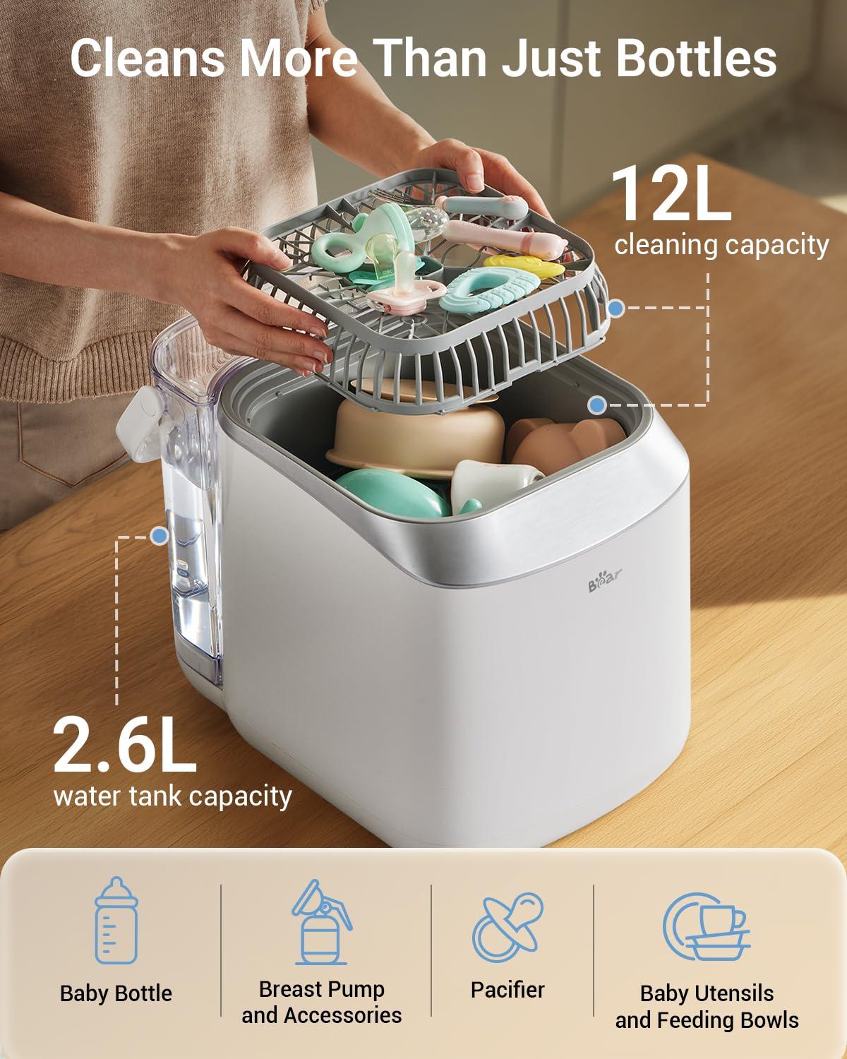 image:imageBear Bottle Washer Pro Baby Bottle Washer and Sterilizer and Dryer All in One Machine for Bottles Pump Parts amp Baby Essentials with 90 Detergent Tablets Effortless TimeSaving