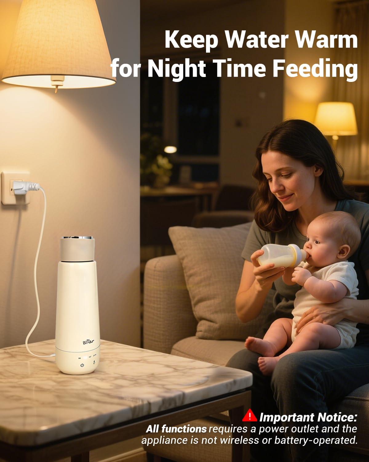 image:imageBear Milk Warmer Fast Water Warmer for Baby Formula with 10 Oz Large Capacity Accurate 4 Temp Setting and Automaticlly Keep Warm Compact Bottle WarmerNo Battery 110V Only