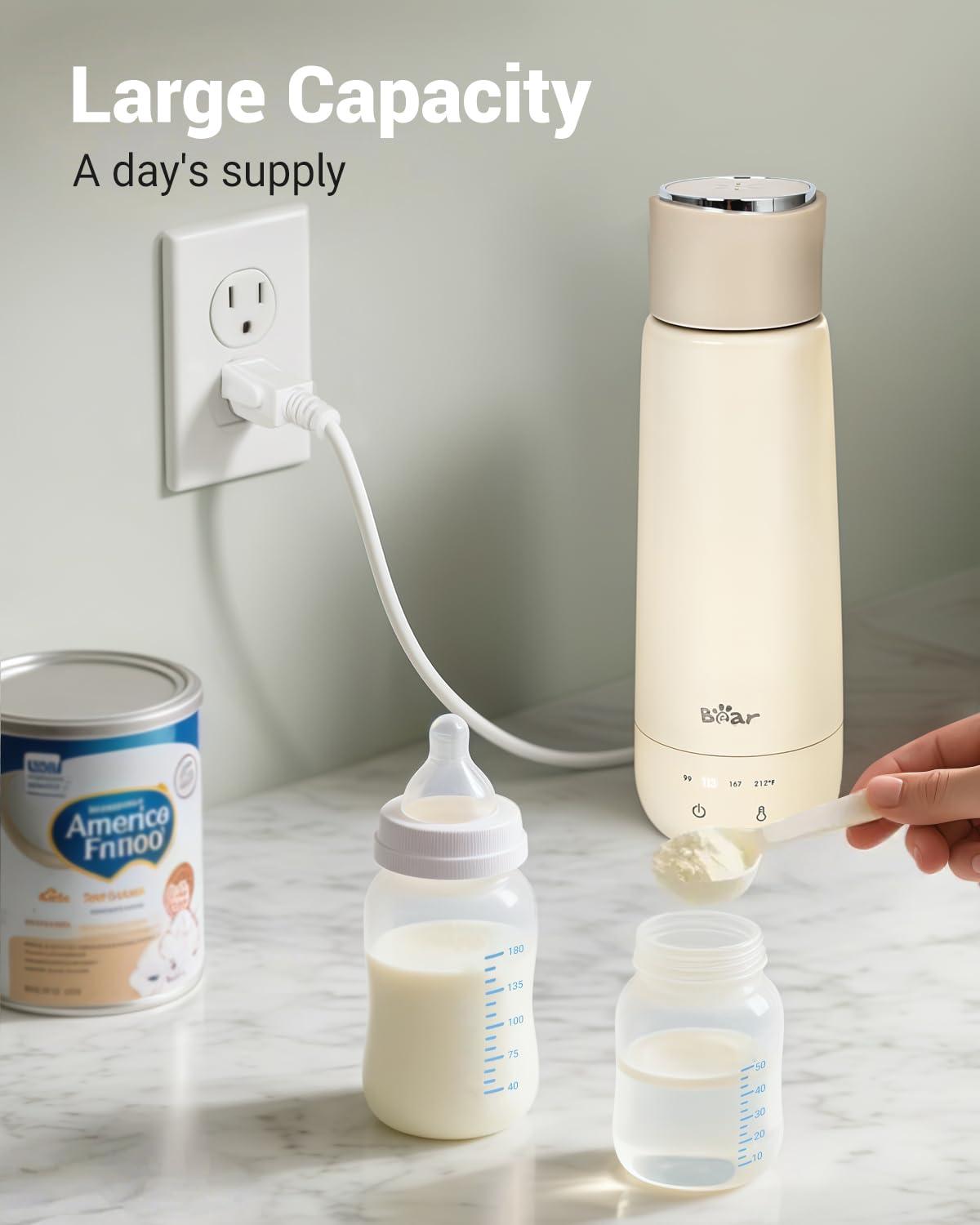 image:imageBear Milk Warmer Fast Water Warmer for Baby Formula with 10 Oz Large Capacity Accurate 4 Temp Setting and Automaticlly Keep Warm Compact Bottle WarmerNo Battery 110V Only