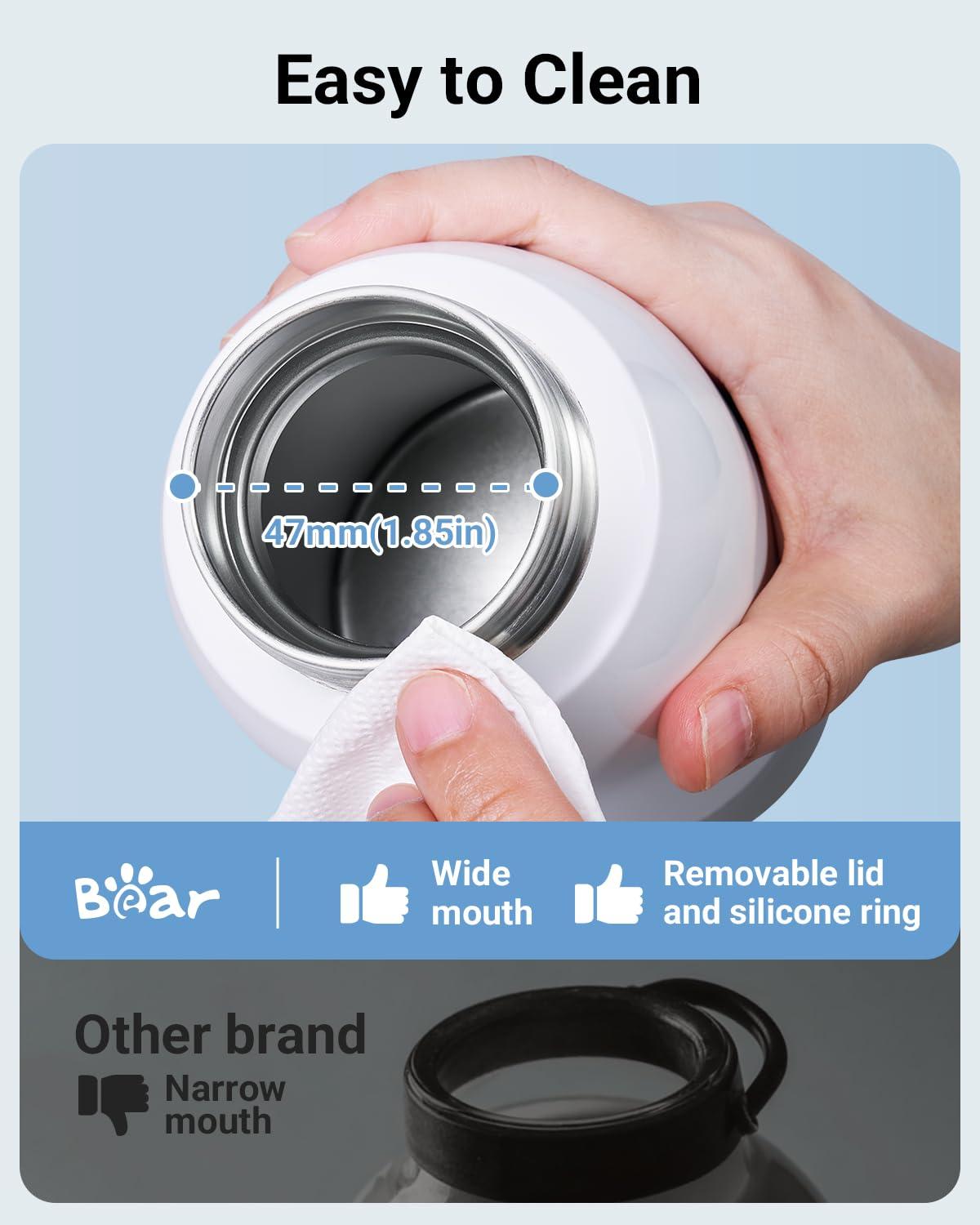 image:imageBear Portable Bottle Warmer for Travel Milk Warmer for Breastmilk Formula 17oz Large Capacity Water Warmer with Precise Temp Control Fast HeatingampLong Battery for Travel Car Airplane