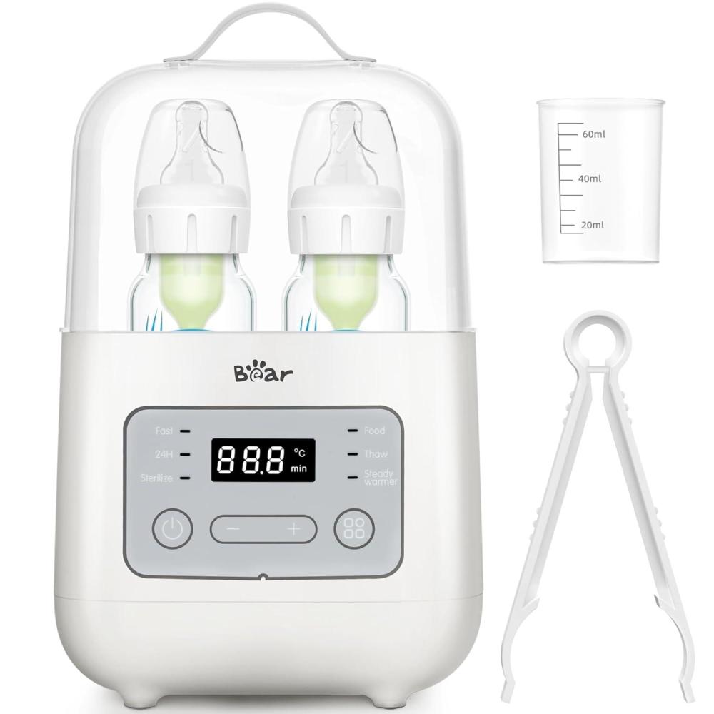 image:imageBear Bottle Warmer Baby Double Bottles Heater Breastmilk Food Warmer for New Born Twins with Temp Control 24H Water Bath Warming Fast Heating Steaming Thaw Multifunctional