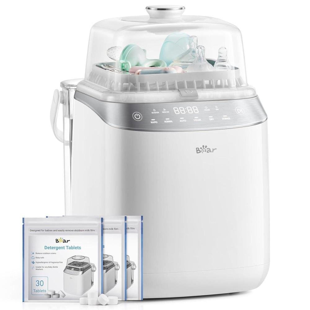 image:imageBear Bottle Washer Pro Baby Bottle Washer and Sterilizer and Dryer All in One Machine for Bottles Pump Parts amp Baby Essentials with 90 Detergent Tablets Effortless TimeSaving