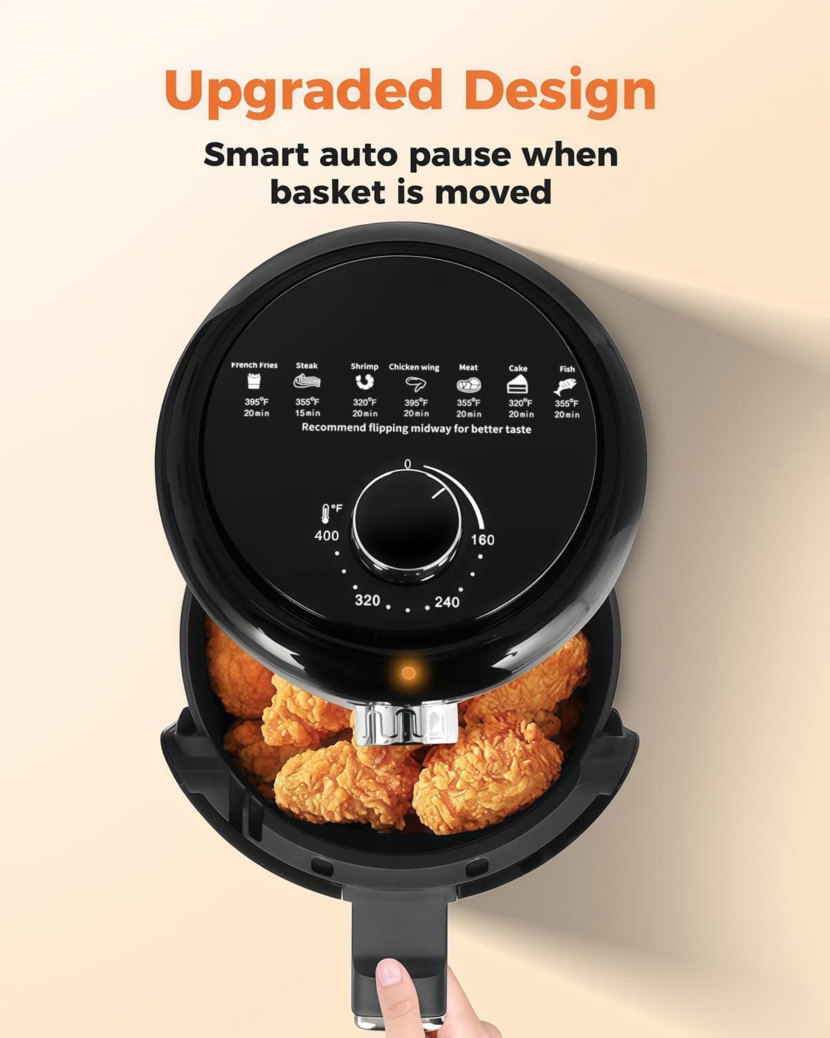 image:imageBear Small Air Fryer 21 QT Mini Airfryer Adjustable TimeampTemp Control Compact Size Space Saving for 12 People Quick Healthy Meals Snack in Minutes with Nonstick Basket21QT