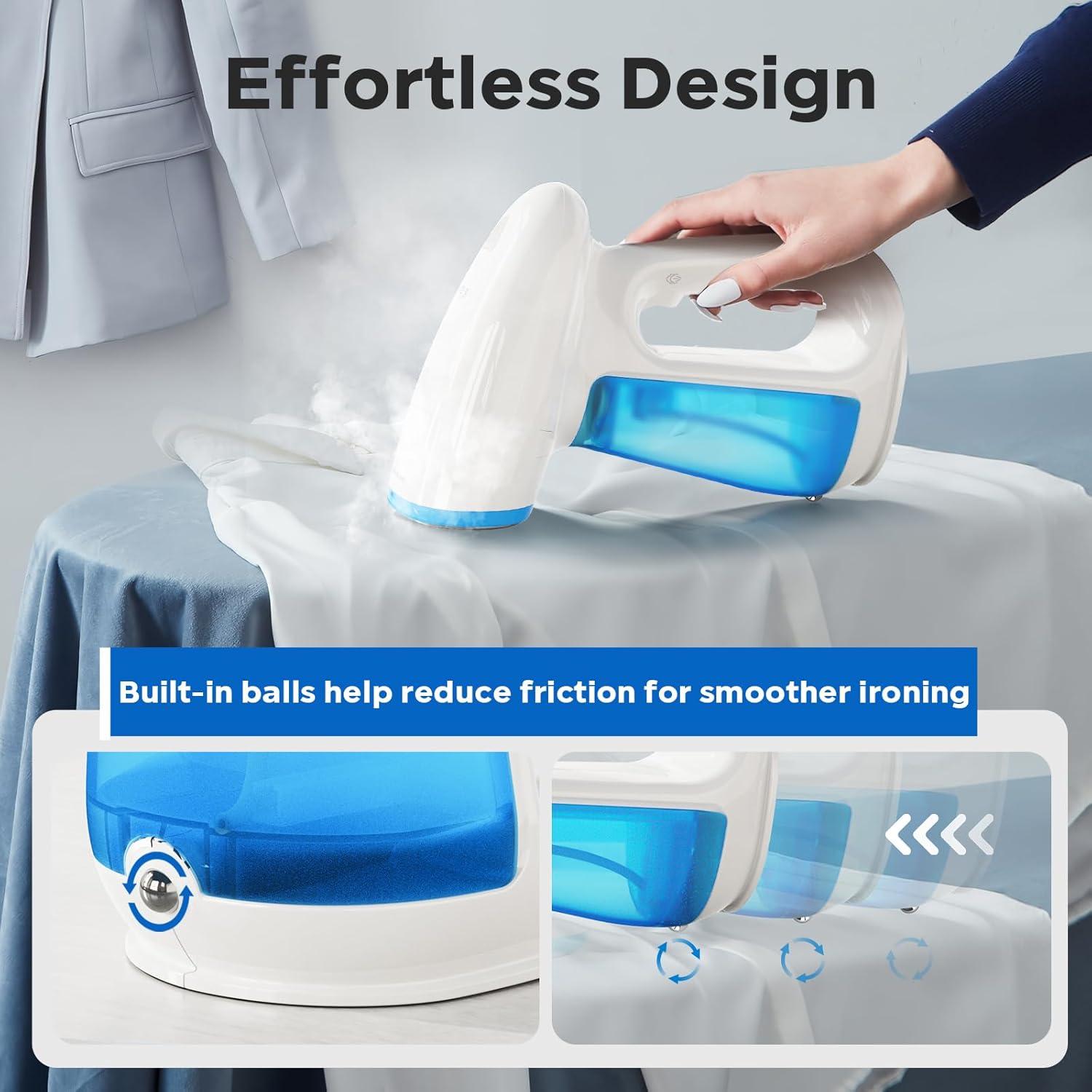 image:imageBear Steamer for Clothes Handheld Clothes Steamer1300W Strong Power Garment Steamer with 230ml TankFast Heatup AutoOff Steam Iron Fabric Wrinkle Remover with Brush for Home and TravelBlue