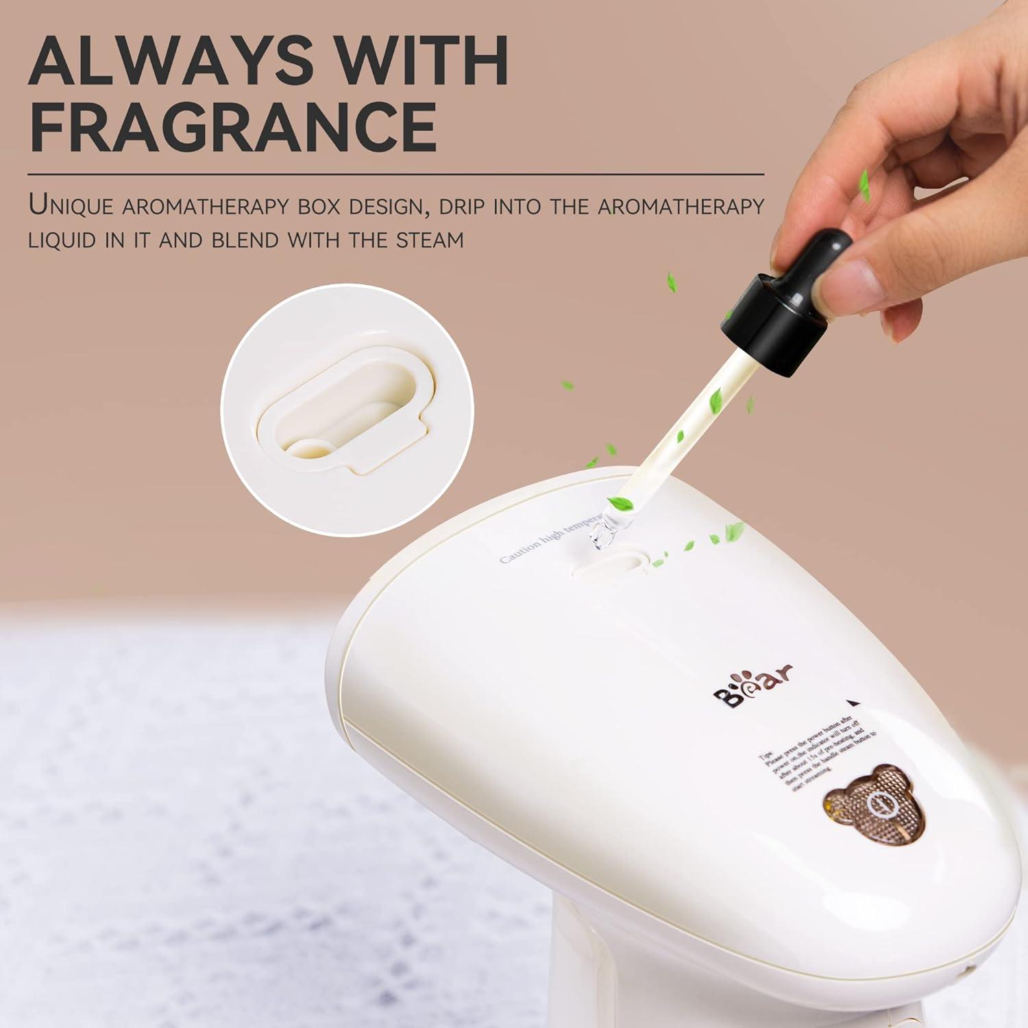 image:imageBear Steamer for Clothes Handheld Clothes Steamer1300W Strong Power Garment Steamer with 230ml TankFast Heatup AutoOff Steam Iron Fabric Wrinkle Remover with Brush for Home and TravelBeige