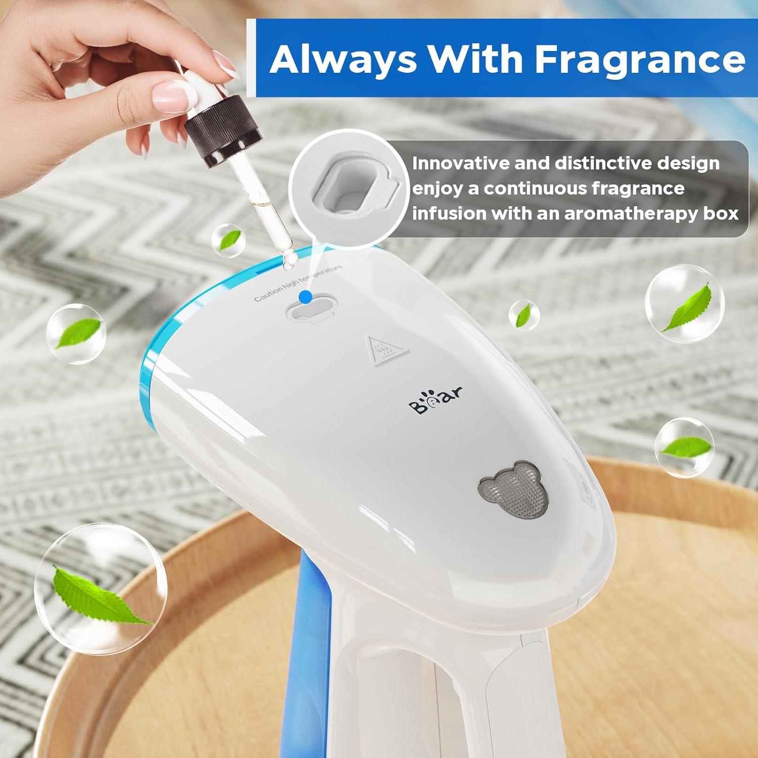 image:imageBear Steamer for Clothes Handheld Clothes Steamer1300W Strong Power Garment Steamer with 230ml TankFast Heatup AutoOff Steam Iron Fabric Wrinkle Remover with Brush for Home and TravelBlue