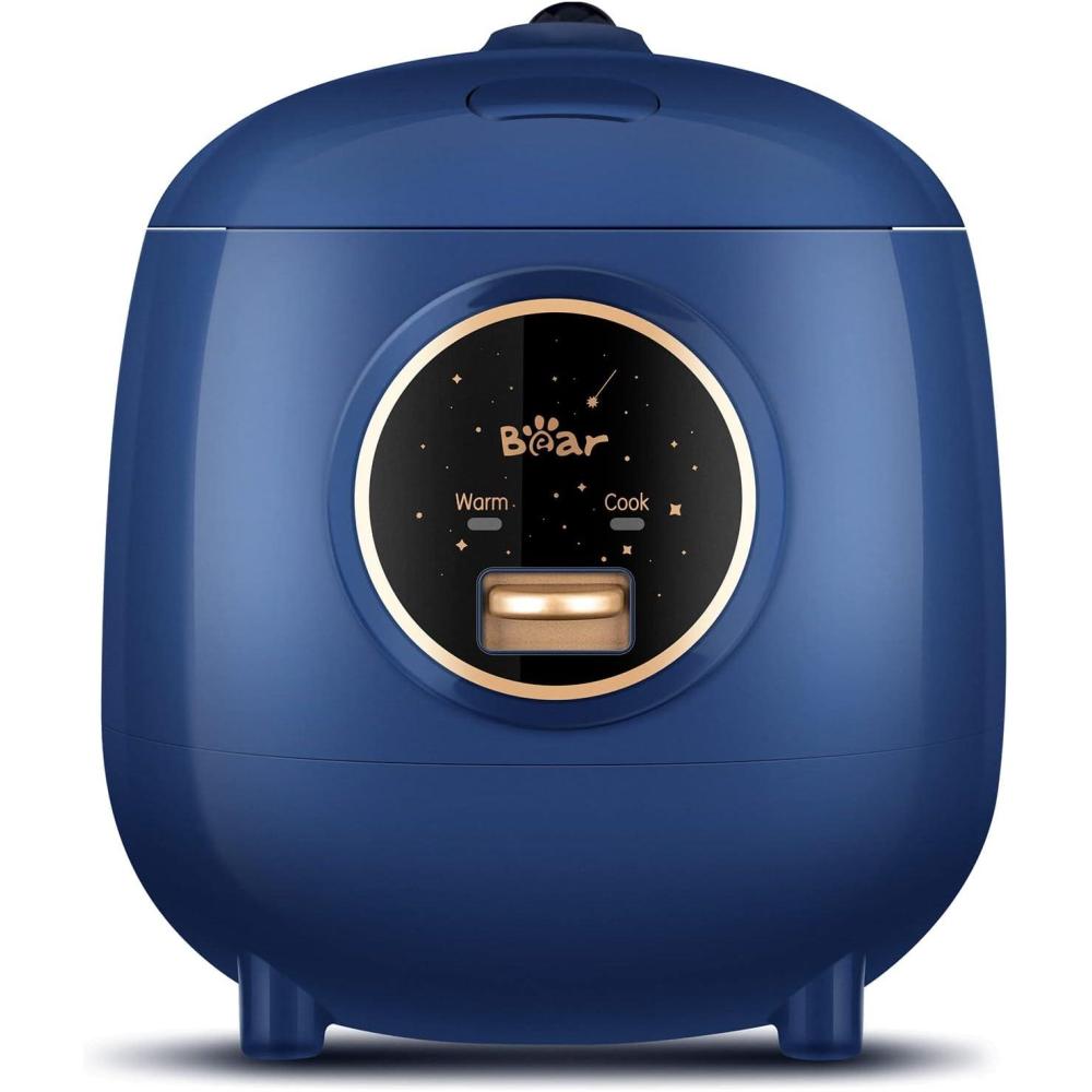 image:imageBear Mini Rice Cooker 2 Cups Uncooked 12L Portable NonStick Small Travel Rice Cooker BPA Free One Button to Cook and Keep Warm Function BlueBBlue12L with Easy One Button Control