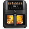 image:imageBear Air Fryer Stainless Steel Airfryer 8 Presets for Fast Family Meals 64Qt Large Visible Window Temp Timer Adjustable Roast Bake Crisp French Fries Steak Non Stick Basket Dishwasher Safe