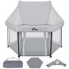 image:imageBear Baby Playpen Foldable Play Yard Playyard with Canopy Mat for Toddlers Portable Indoor Activity Fence Pack and Play Pet Dog Playpen Collapsible