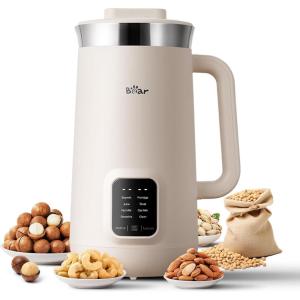 Bear 8 in 1 Nut Milk Maker Machine, 40oz/1.2L Soy Milk Maker with Self Clean/12H Delay/6H Keep Warm, One Touch Alomnd Milk Maker for Homemade Oat, Soup, Juice, Plant Based and Non Dairy Beverages