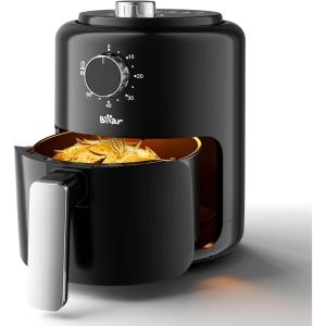 Bear Small Air Fryer 2.1 QT, Mini Airfryer Adjustable Time&Temp Control, Compact Size Space Saving for 1-2 People Quick Healthy Meals Snack in Minutes with Nonstick Basket(2.1QT)