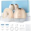 image:imageBear Breast Pump Hands Free Wearable Breastfeeding Pumps Strong Suction Low Noise 4 Modesamp 9 Levels Electric Breast Pump Portable 192124mm Insert Flange 2 PacksPink
